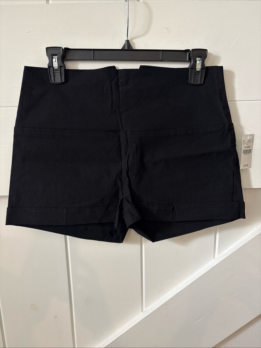 NWT Wet Seal Black Stretchy Shorts Size XL 2 Inch Inseam Coquette Y2K High Waist